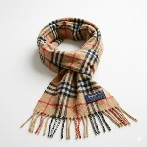 BURBERRYS EUC Classic Check Wool Scarf - Camel / Archive Beige UNISEX